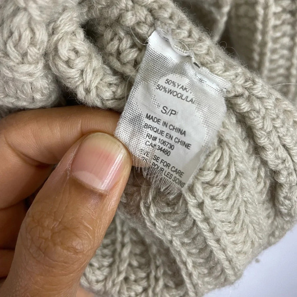 VINCE Textured Knit Neutral Tan Yak Wool Sweater S - Picture 6 of 7